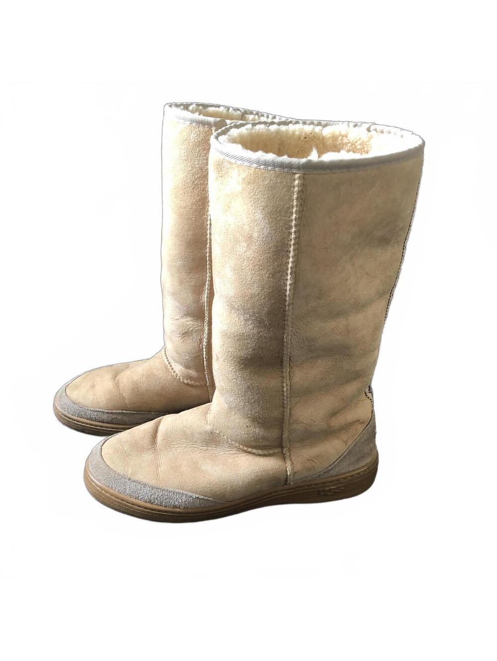 Original UGG Tan Shearling Lined Suede Winter Boots Size 10